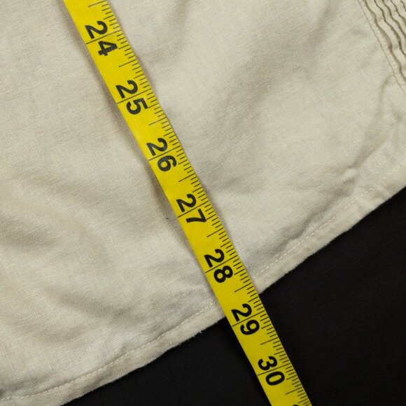 Dandy Del Mar Brisa Shirt Men's Large Linen Floral Embroidered Guayabera Camp - Picture 11 of 13